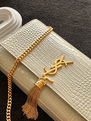 YSL Medium Kate Monogram Satchel White Calfskin 35411 Size 24cm  - 6