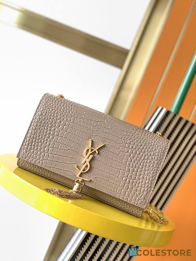 YSL Medium Kate Monogram Satchel Pink Calfskin 24cm  - 1