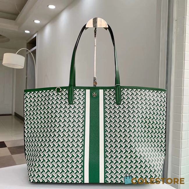 Colestore Tory Burch Gemini Link Top-Zip Tote In Green 58450 38cm - 1