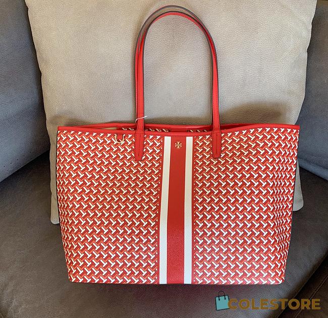 Colestore Tory Burch Gemini Link Top-Zip Tote In Red Style 58450 Size: 38cm - 1