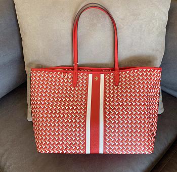 Colestore Tory Burch Gemini Link Top-Zip Tote In Red Style 58450 Size: 38cm