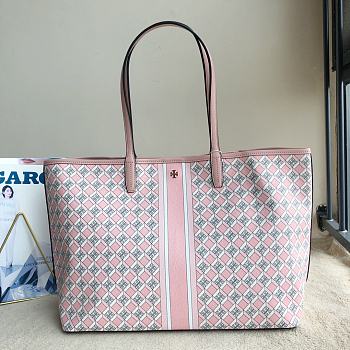 Colestore Tory Burch Gemini Link Top-Zip Tote In Pink Style 58450 Size: 38cm