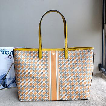 Colestore Tory Burch Gemini Link Top-Zip Tote In Yellow Style 58450 Size: 38cm