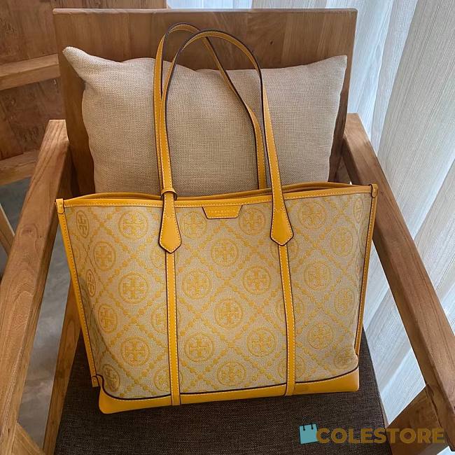 Colestore Tory Burch Perry Monogram Triple T Tote Bag Size 34x28x13.5cm - 1
