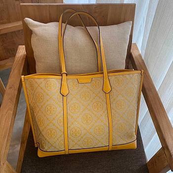 Colestore Tory Burch Perry Monogram Triple T Tote Bag Size 34x28x13.5cm