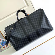 Louis Vuitton Keepall Bandouliere In Black Damier M41418 Size 50cm - 4