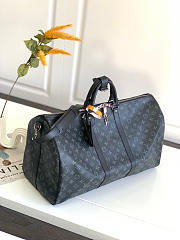 Louis Vuitton Keepall Bandouliere In Black Damier M41418 Size 50cm - 6