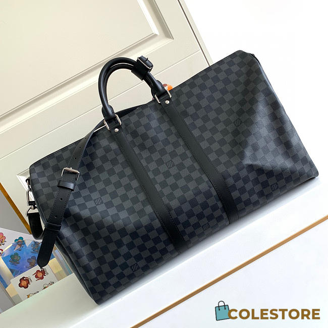 Louis Vuitton Keepall Bandouliere In Black Damier M41418 Size 50cm - 1