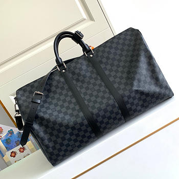 Louis Vuitton Keepall Bandouliere In Black Damier M41418 Size 50cm