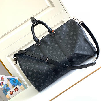 Louis Vuitton Keepall Bandouliere Black Monogram M41418 Size 45cm