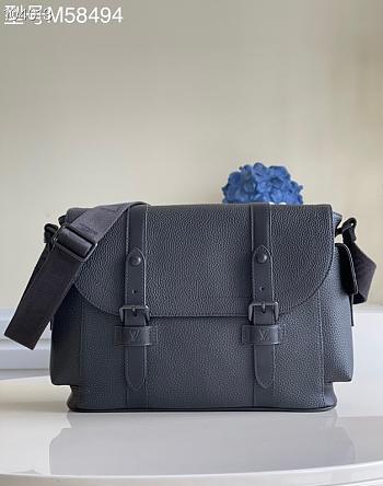Louis Vuitton Christopher Black Monogram Macassar M58494 Size 38x28x11cm
