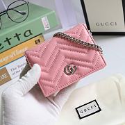 Gucci Marmont Card Case Wallet Pink 625693 - 1