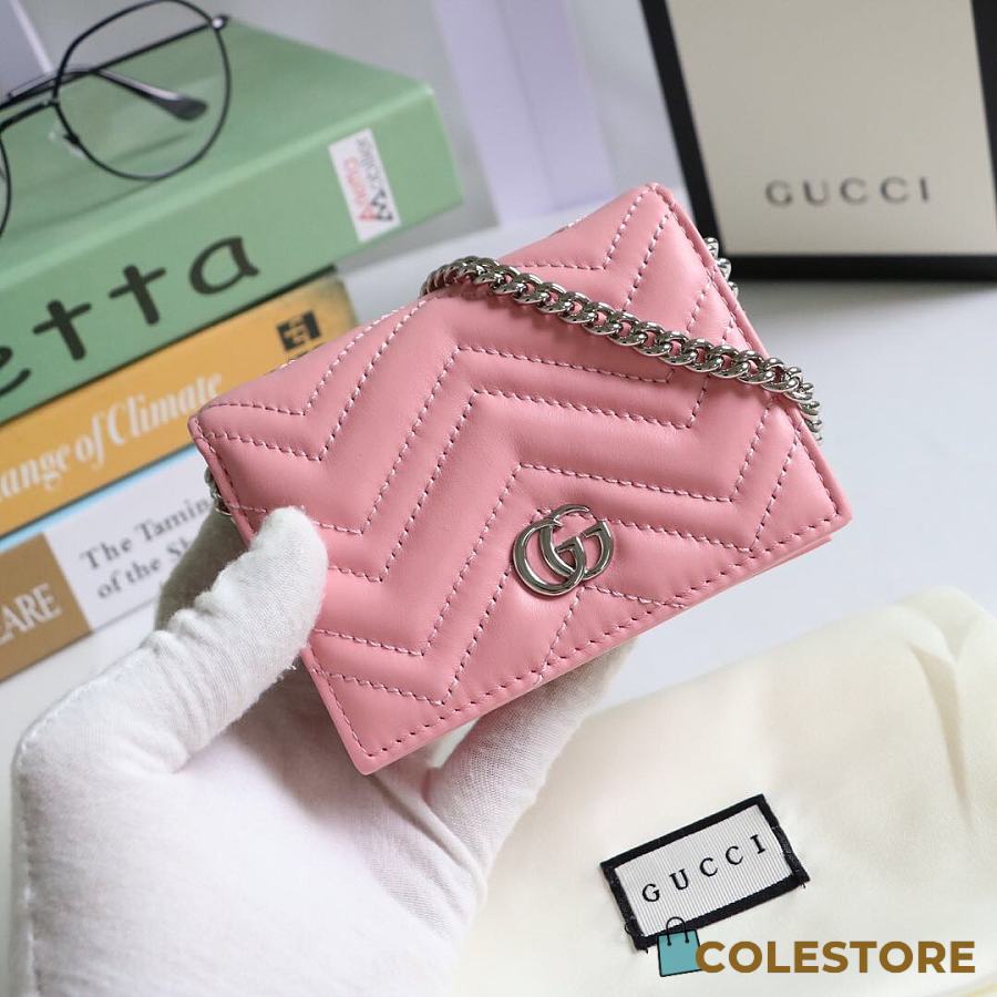 Gucci Marmont Card Case Wallet Pink 625693 - Colestore.Ru