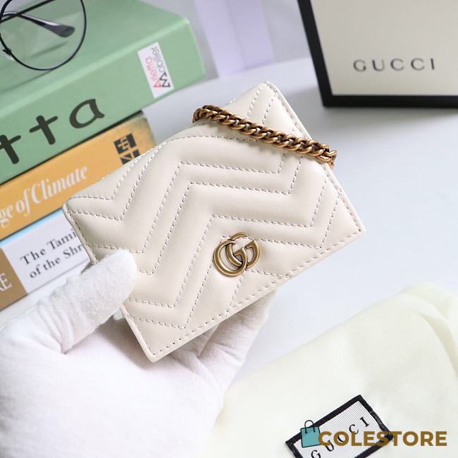Gucci Marmont Card Case Wallet White 625693 - 1