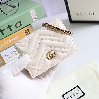 Gucci Marmont Card Case Wallet White 625693