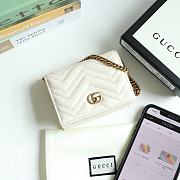 Gucci Marmont Card Case Wallet White 625693 - 3