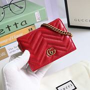 Gucci Marmont Card Case Wallet Red 625693 - 1