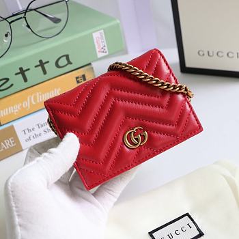 red gucci card holder