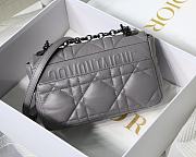 Dior Caro Small Bag Cannage Calfskin Silver Hardware  - 3
