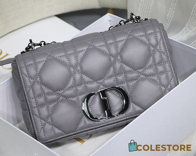 Dior Caro Medium Bag Cannage Calfskin Silver Hardware  - 1