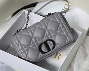Dior Caro Medium Bag Cannage Calfskin Silver Hardware  - 3