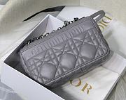 Dior Caro Medium Bag Cannage Calfskin Silver Hardware  - 4