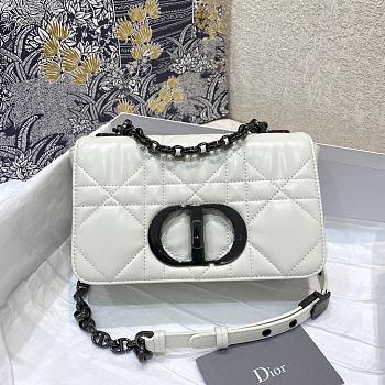 Dior Caro Small Bag White Cannage Calfskin Silver Hardware
