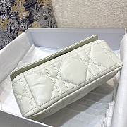Dior Caro Small Bag White Cannage Calfskin Silver Hardware - 5