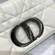 Dior Caro Small Bag White Cannage Calfskin Silver Hardware - 4