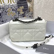 Dior Caro Small Bag White Cannage Calfskin Silver Hardware - 2
