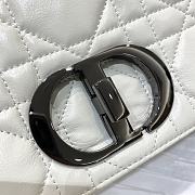 Dior Caro Medium Bag White Cannage Calfskin Silver Hardware - 6