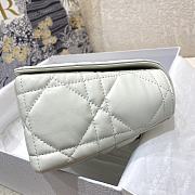 Dior Caro Medium Bag White Cannage Calfskin Silver Hardware - 5