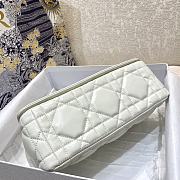 Dior Caro Medium Bag White Cannage Calfskin Silver Hardware - 4