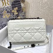 Dior Caro Medium Bag White Cannage Calfskin Silver Hardware - 3