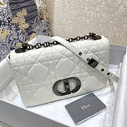 Dior Caro Medium Bag White Cannage Calfskin Silver Hardware - 2