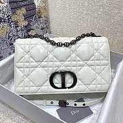 Dior Caro Bag White Cannage Calfskin Black Hardware Size 28cm - 1