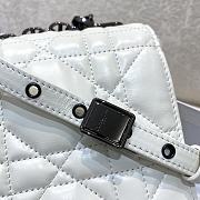 Dior Caro Bag White Cannage Calfskin Black Hardware Size 28cm - 2