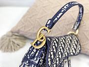 Dior Saddle Blue Oblique Jacquard 25×6×20cm - 6
