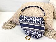 Dior Saddle Blue Oblique Jacquard 25×6×20cm - 5