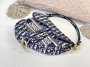 Dior Saddle Blue Oblique Jacquard 25×6×20cm - 4