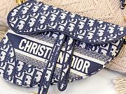 Dior Saddle Blue Oblique Jacquard 25×6×20cm - 2