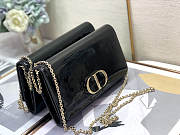 Dior Montaigne Bag Patent Leather Black Size 19x12.5x4cm - 6