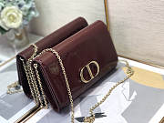 Dior Montaigne Bag Patent Leather Wine Size 19x12.5x4cm - 5