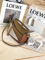 Loewe Puzzle Bag Soft Khaki Calfskin Brown Size 18*12.5*8cm - 5