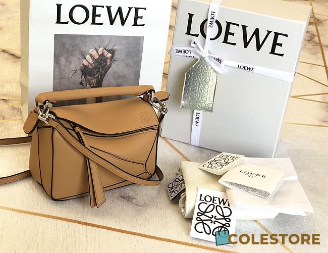 Loewe Puzzle Bag Soft Dark Brown Calfskin Size 18*12.5*8cm - 1