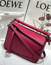 Loewe Puzzle Bag Soft Dark Pink Calfskin Size 18*12.5*8cm - 3