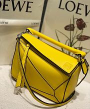 Loewe Puzzle Bag Soft Yellow Calfskin Size 18*12.5*8cm - 4