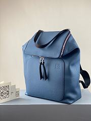 Goya Backpack In Blue Soft Grained Calfskin Size 33x44.5x19 cm - 4