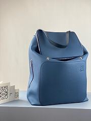 Goya Backpack In Blue Soft Grained Calfskin Size 33x44.5x19 cm - 3