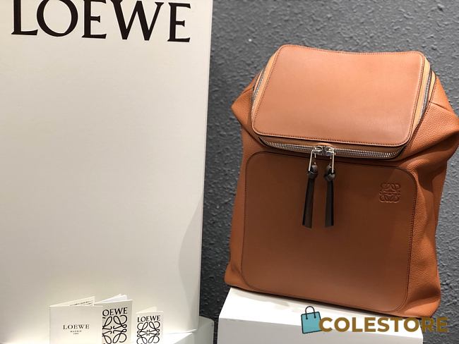 Goya Backpack In Brown Soft Grained Calfskin Size 33x44.5x19 cm - 1